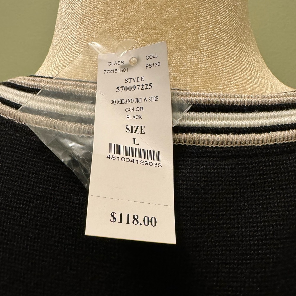 White House Black Market Milano Stripe Jacket-Sz: L- BNWT - Picture 8 of 11